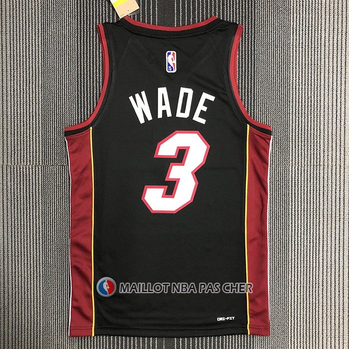 Maillot Miami Heat Victor Dwyane Wade NO 3 Icon Noir
